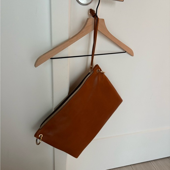Large Brown Leather Clutch - Picture 1 of 3